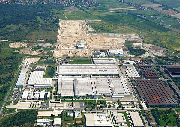 Baustelle von Audi in Győr, Ungarn
