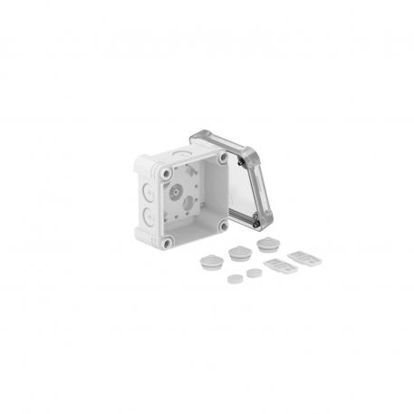 Kabelabzweigkasten X 01 85x85x45 | 7 | IP67 | 7 x Ø20 | grau / transparent