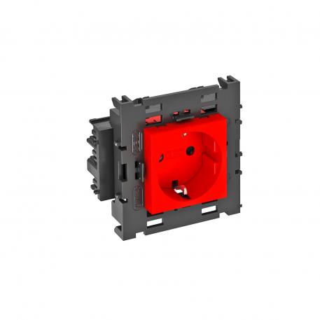 Steckdose 0°, Connect 80, Schutzkontakt, 1-fach 1 | 1-fach 0° | signalrot; RAL 3001