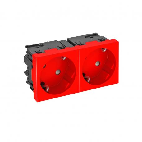 Steckdose 33°, Connect 45, Schutzkontakt, 2-fach 2 | 2-fach 33° | signalrot; RAL 3001