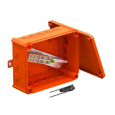 FireBox T250 mit Einsteckdichtungen, 1 Sicherungshalter 225x173x86 |  | IP66 | 9 x M25 7 x M32 | pastellorange; RAL 2003